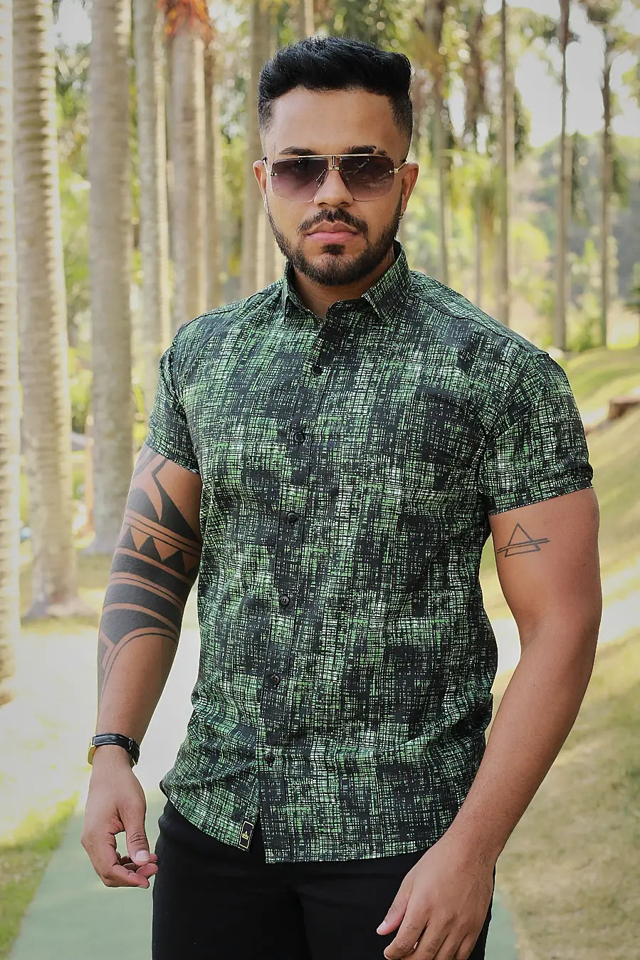 Camisa Slim Fit Mozaic  Algodão Premium